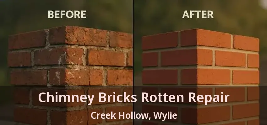 Chimney Bricks Rotten Repair Creek Hollow, Wylie - TX